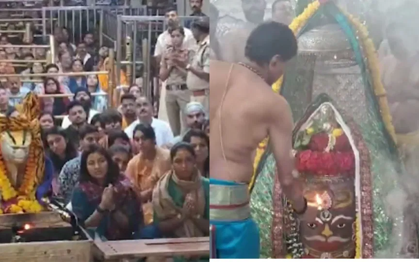 India Women’s team visits Mahakaleshwar Temple in Ujjain after consecutive World Cup defeats